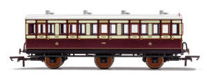 R40074 - Hornby LNWR, 6 Wheel Coach, 3rd Class - Era 2