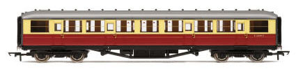 Hornby BR (ex-LNER) 61'6" Gresley Corridor 3rd Class Coach, Carmine and Cream  - R4180B
