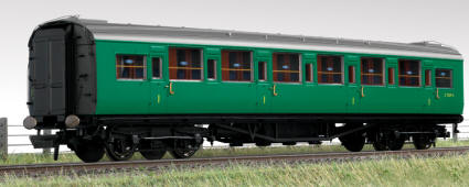 Hornby Model Railway Coaches - R4303E BR Ex SR Maunsell Corridor 1st Class Coach