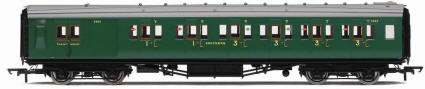 Hornby Model Railway Trains - R4341C SR Maunsell 3rd Class Brake Composite High Window Coach