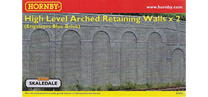 R7373 - Hornby High Level Arched Retaining Walls x 2 (Engineers Blue Brick)