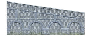 R7387 - Hornby Mid Stepped Arched Retaining Walls x2 (Engineers Blue Brick)
