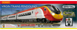 Hornby Model Railway Train Sets - Hornby Virgin Trains Pendolino DCC Train Set - R1076