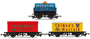 R6990 - Hornby 'Retro' Wagons, three pack, Crawfords Biscuits, Seccotine Tanker, Coleman's Mustard