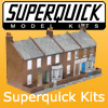 Superquick Model Railway Card Kits - SUPERQUICK is a range of card model building kits, Houses, Lineside, 