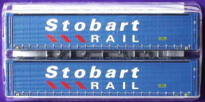 Dapol Model Railway Wagon - Dapol 00 - 40ft Stobart Rail Container Twin Pack - B857A