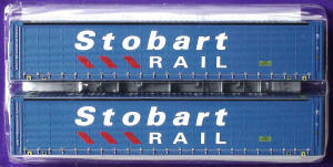 Dapol Model Railway Wagon - Dapol 00 - 40ft Stobart Rail Container Twin Pack - B857B
