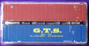 Dapol Model Railway Wagon - 40ft High Cube Container Twin Pack - CMA, GGM and GTS - B896A