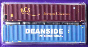 Dapol Model Railway Wagon - 40ft High Cube Container Twin Pack - ECS and Deanside - B896B