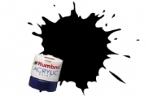 Humbrol - Coal Black Satin Acrylic Paint 12ml Tinlet - AB0085