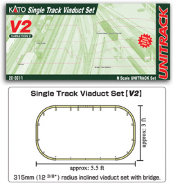 20-861 - KATO Uni Track - N Gauge - V2 Up and Down Elevated Oval Variation Pack