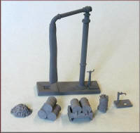 Knightwing Model Railway Metal Kits - Steam Engine Shed Scene with BR Water crane and Accessories - B71