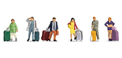 Noch Figures - Passengers with Modern Luggage (6) (N-Gauge) - N36223