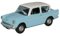 New Modellers Shop - Oxford Diecast - Light Blue and Ermine White Ford Anglia - 76105007