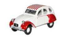 Oxford Diecast Citroen 2CV Red and White - 76CT003