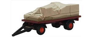 76CTR002 - Oxford Diecast Canvassed Trailer Maroon / Red