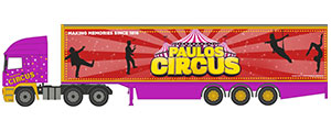 76EC005 - Oxford Diecast ERF EC Box Trailer - Paulos Circus