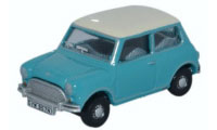 76MN008 - Oxford Diecast Austin Mini Cooper - Surf Blue / Old English White