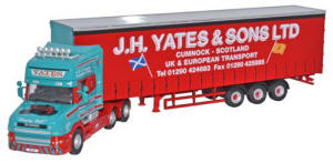 Oxford Diecast - Scania T Cab Topline Curtainside - J H Yates and Sons Ltd - 76TCAB003