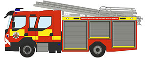 76VEO003 - Oxford Diecast Greater Manchester F & R Service Volvo FL Emergency One Pump