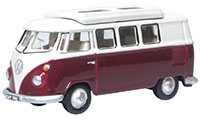 76VWS010 - Oxford Diecast - VW T1 Split Screen Camper Titan Red / Beige Grey