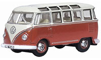 Oxford Diecast - VW T1 Samba Bus - Sealing Wax Red/beige Grey - NVWS001