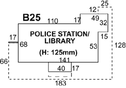Superquick Model Card Kits - B25 Police Station or Library Plan